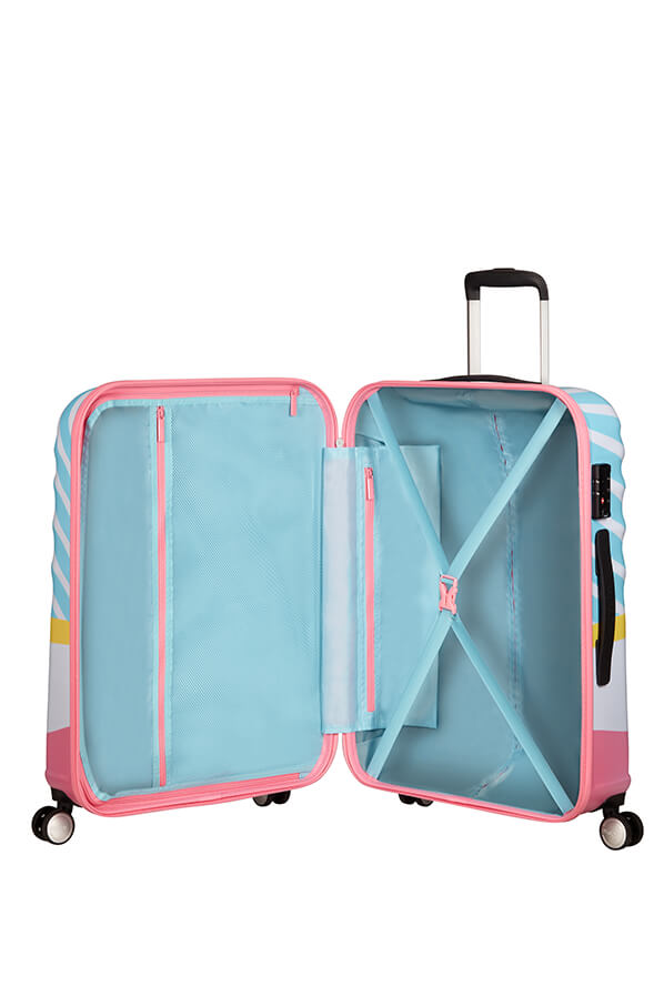 Mala de Viagem Média 67cm 4 Rodas Beijo da Minnie Rosa - Wavebreaker Disney | American Tourister