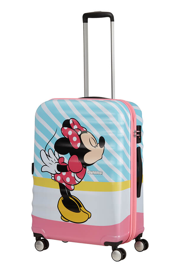 Mala de Viagem Média 67cm 4 Rodas Beijo da Minnie Rosa - Wavebreaker Disney | American Tourister