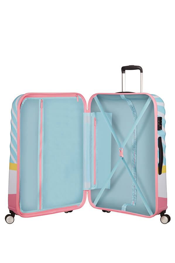 Mala de Viagem Grande 77cm 4 Rodas Beijo da Minnie Rosa - Wavebreaker Disney | American Tourister