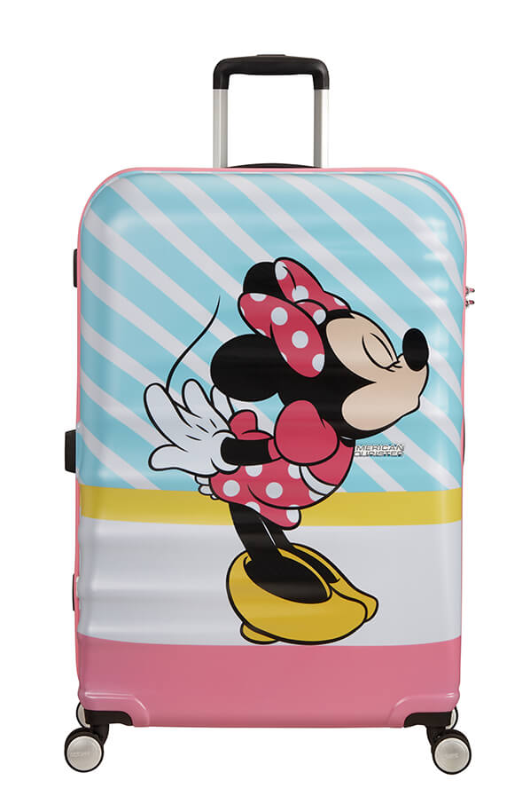 Mala de Viagem Grande 77cm 4 Rodas Beijo da Minnie Rosa - Wavebreaker Disney | American Tourister