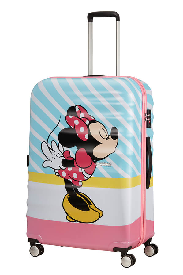 Mala de Viagem Grande 77cm 4 Rodas Beijo da Minnie Rosa - Wavebreaker Disney | American Tourister