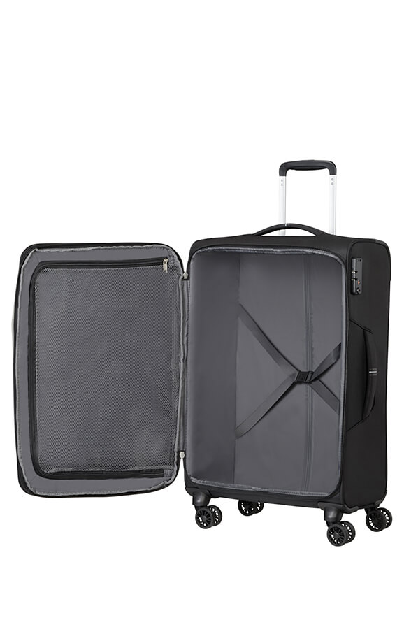 Mala de Viagem Média 67cm Expansível 4 Rodas Preto/Cinza - Crosstrack | American Tourister