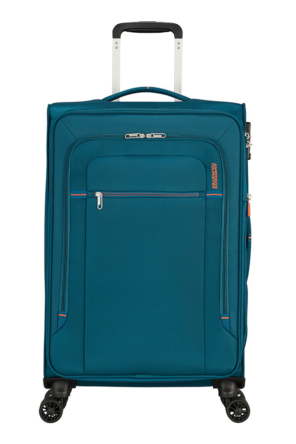 Mala de Viagem Média 67cm Expansível 4 Rodas Azul Marinho/Laranja - Crosstrack | American Tourister