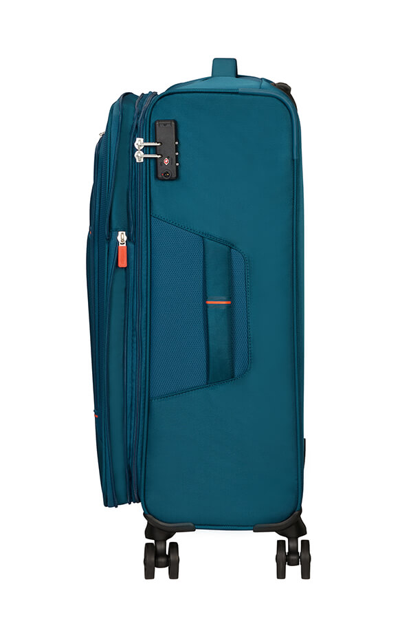 Mala de Viagem Média 67cm Expansível 4 Rodas Azul Marinho/Laranja - Crosstrack | American Tourister