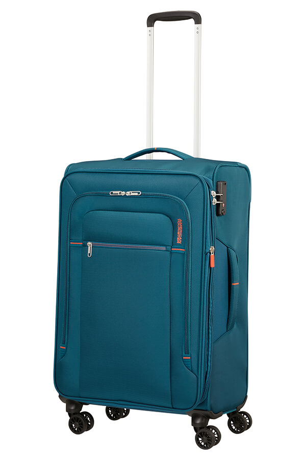 Mala de Viagem Média 67cm Expansível 4 Rodas Azul Marinho/Laranja - Crosstrack | American Tourister