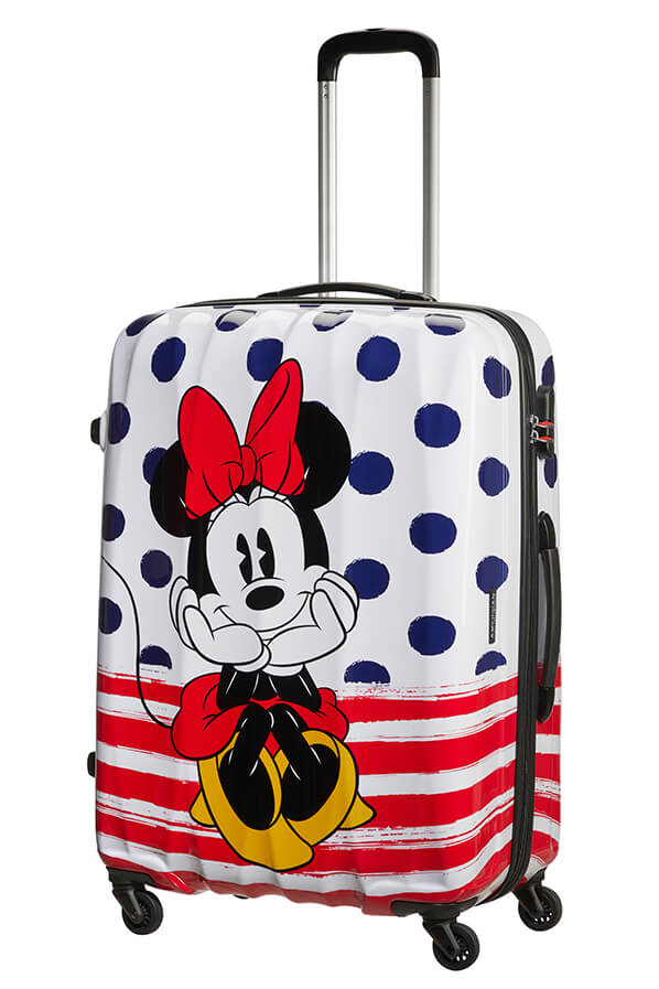 Mala de Viagem Grande 75cm 4 Rodas Minnie Pontos Azuis - Disney Legends | American Tourister