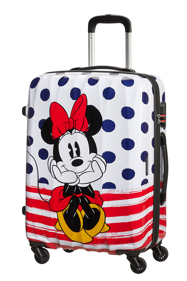 Mala de Viagem Média 65cm 4 Rodas Minnie Pontos Azuis - Disney Legends | American Tourister