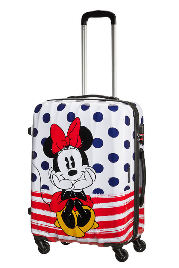 Mala de Viagem Média 65cm 4 Rodas Minnie Pontos Azuis - Disney Legends | American Tourister