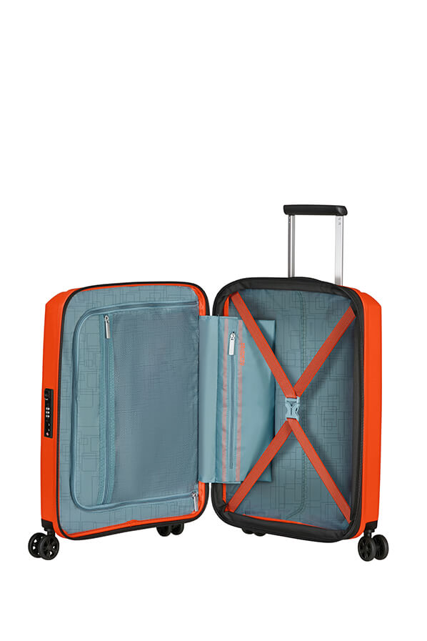 Mala de Cabine 55cm Expansível 4 Rodas Laranja Brilhante - AeroStep | American Tourister