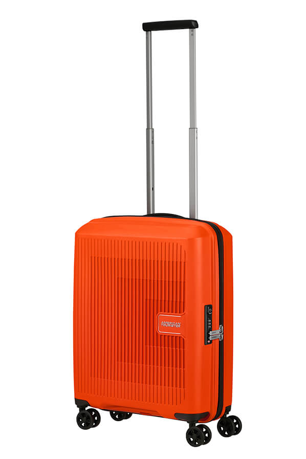 Mala de Cabine 55cm Expansível 4 Rodas Laranja Brilhante - AeroStep | American Tourister