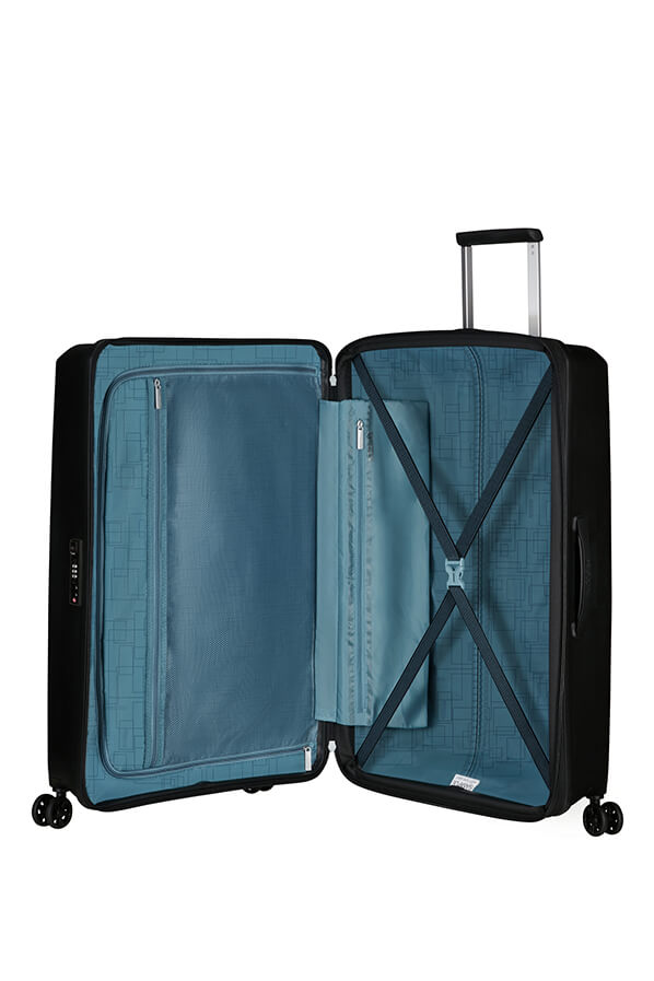 Mala de Viagem Grande 77cm Expansível 4 Rodas Preta - AeroStep | American Tourister