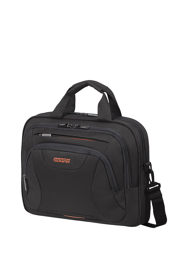 Pasta para Portátil 14.1 Preto/Laranja - AT Work | American Tourister