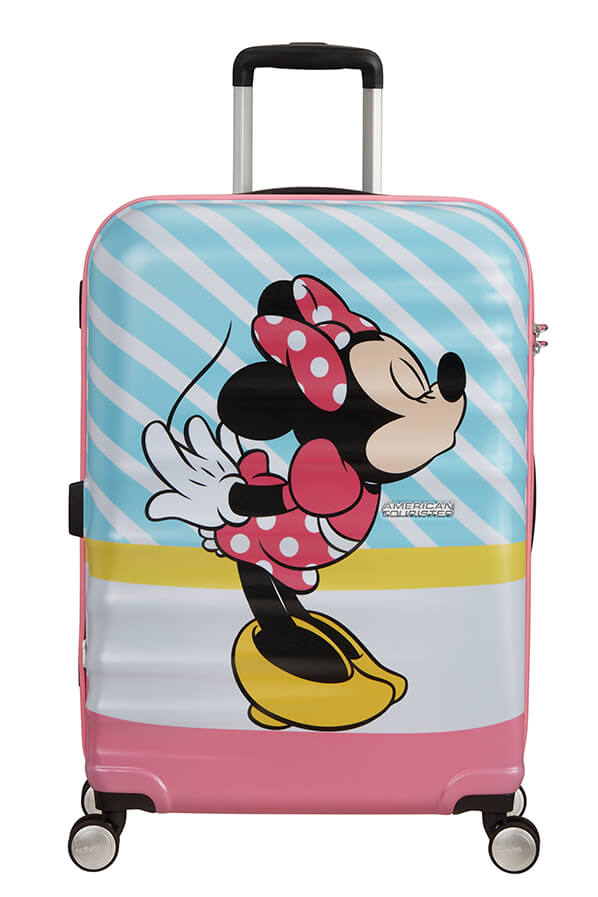 Mala de Viagem Média 67cm 4 Rodas Beijo da Minnie Rosa - Wavebreaker Disney | American Tourister