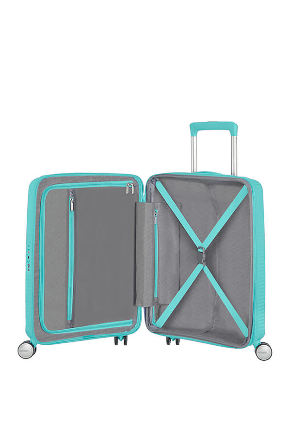 Mala de Cabine 55cm Expansível Azul Piscina - Soundbox | American Tourister®