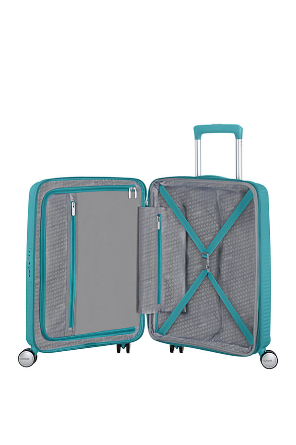 Mala de Cabine 55cm Expansível Turquesa - Soundbox | American Tourister®