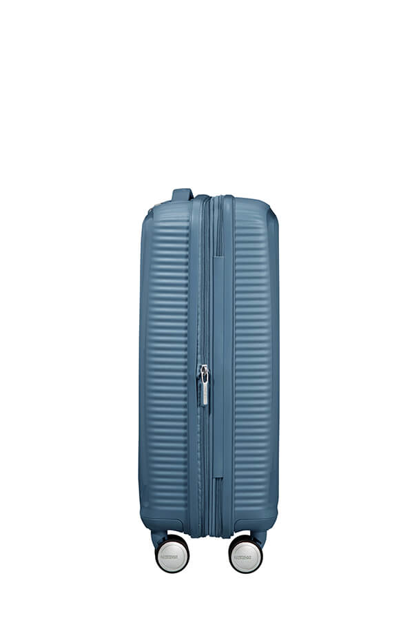 Mala de Cabine 55cm Expansível Azul Pedra - Soundbox | American Tourister®