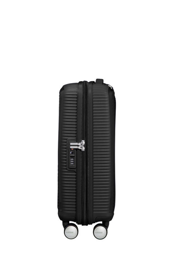 Mala de Cabine 55cm Expansível Preta - Soundbox | American Tourister®