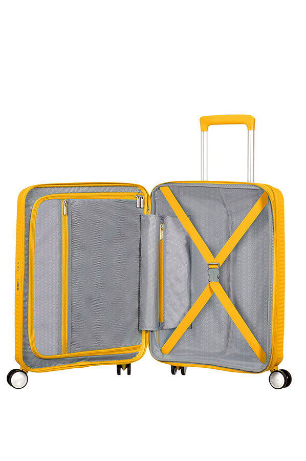 Mala de Cabine 55cm Expansível Amarela - Soundbox | American Tourister®