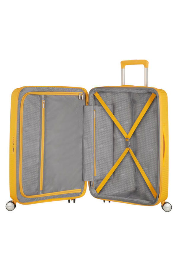 Mala de Viagem Grande 77cm Expansível Amarela - Soundbox | American Tourister®