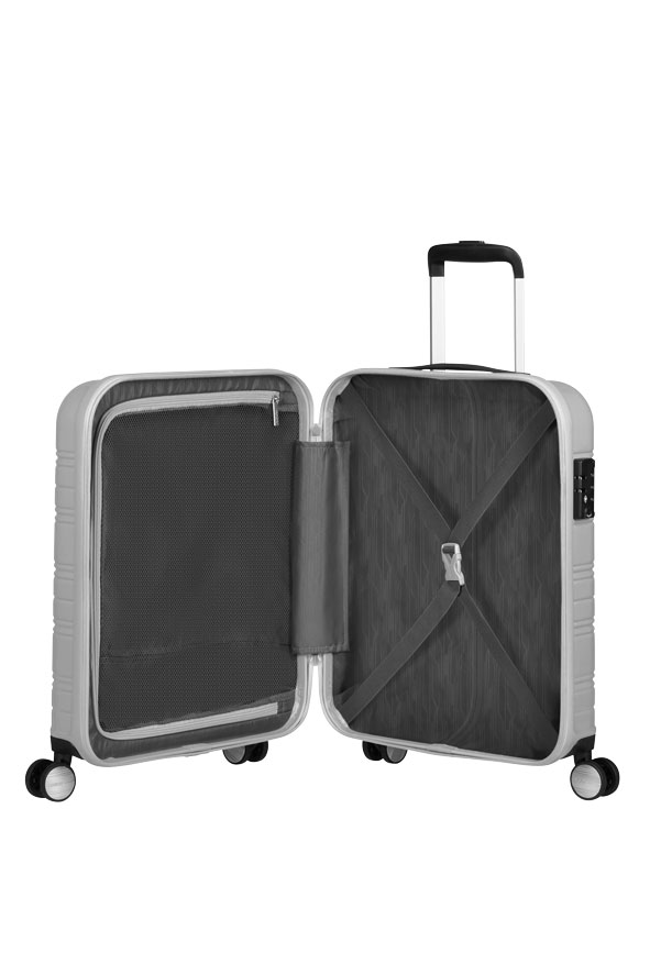 Mala de Cabine 55cm 4 Rodas Prateada - High Turn | American Tourister