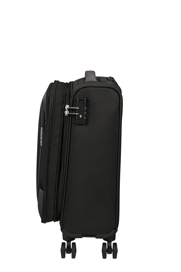 Mala de Cabine 55cm Expansível 4 Rodas Preto-Asfalto - Pulsonic | American Tourister