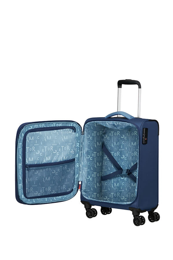 Mala de Cabine 55cm Expansível 4 Rodas Azul-Marinho - Pulsonic | American Tourister