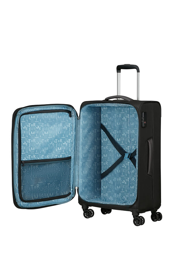 Mala de Viagem Média 68cm Expansível 4 Rodas Preto-Asfalto - Pulsonic | American Tourister