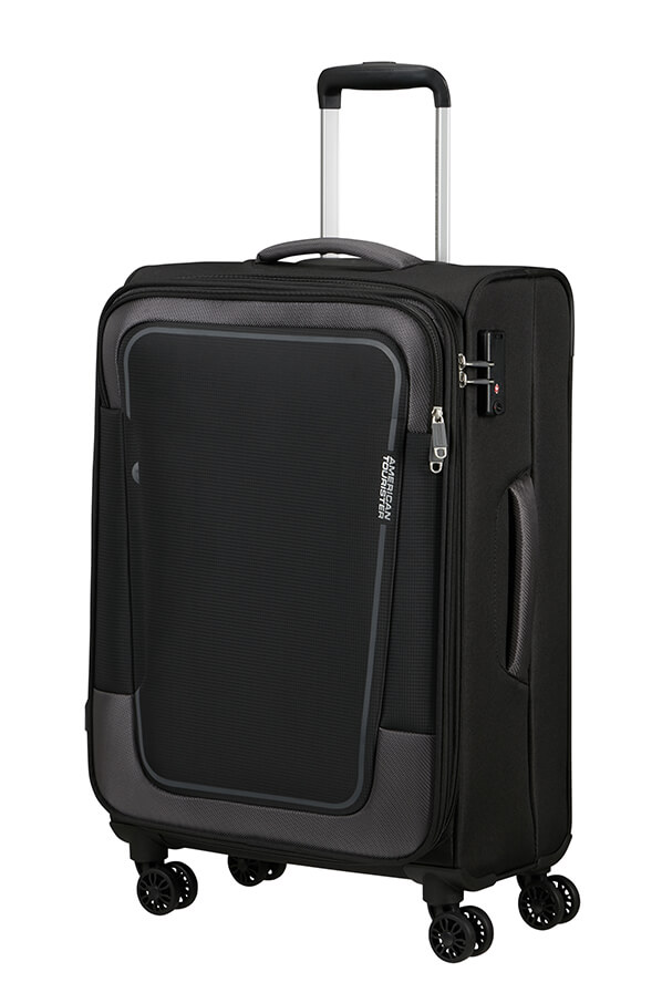 Mala de Viagem Média 68cm Expansível 4 Rodas Preto-Asfalto - Pulsonic | American Tourister