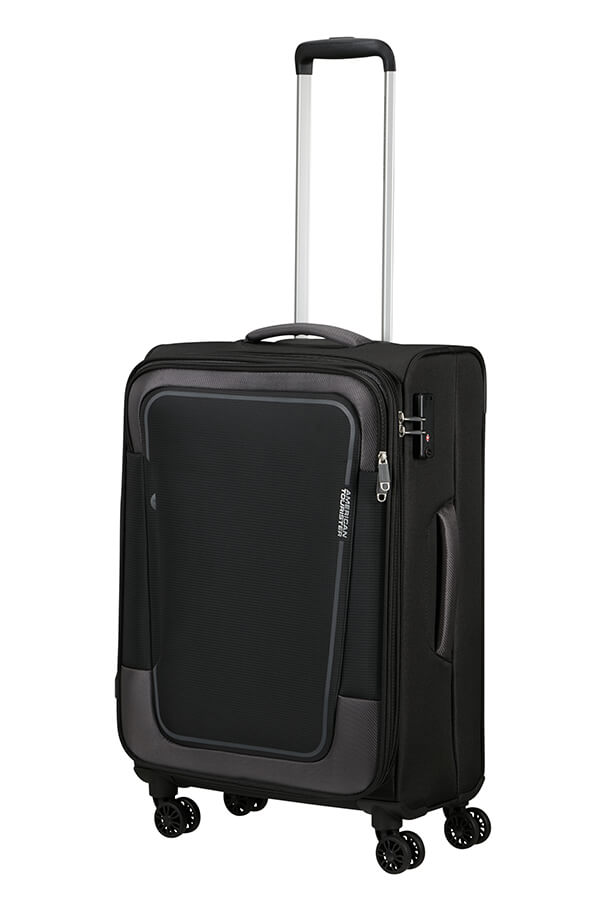 Mala de Viagem Média 68cm Expansível 4 Rodas Preto-Asfalto - Pulsonic | American Tourister