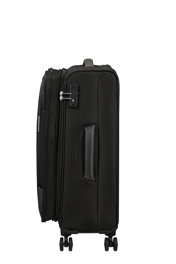 Mala de Viagem Média 68cm Expansível 4 Rodas Preto-Asfalto - Pulsonic | American Tourister