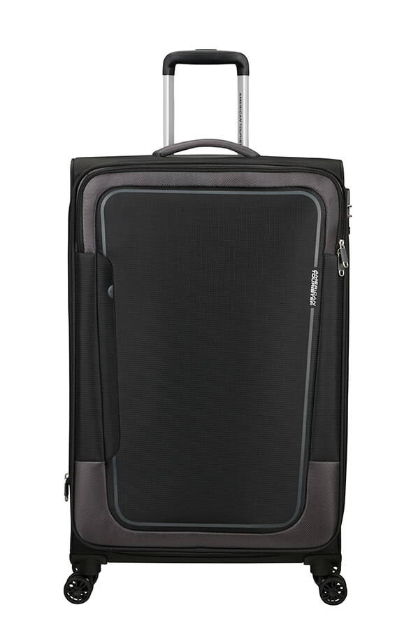 Mala de Viagem Grande 81cm Expansível 4 Rodas Preto-Asfalto - Pulsonic | American Tourister