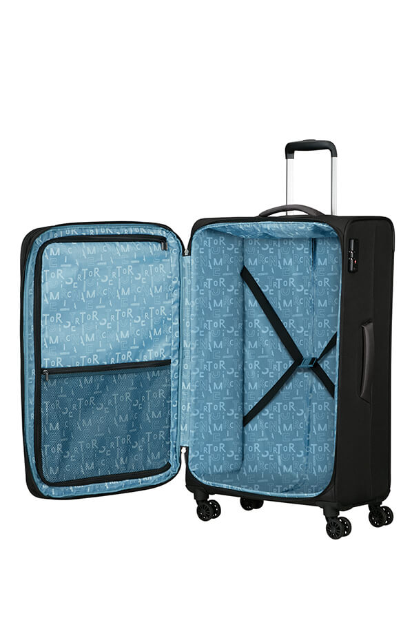 Mala de Viagem Grande 81cm Expansível 4 Rodas Preto-Asfalto - Pulsonic | American Tourister