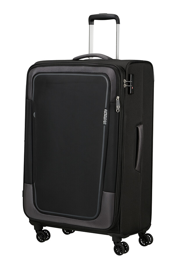 Mala de Viagem Grande 81cm Expansível 4 Rodas Preto-Asfalto - Pulsonic | American Tourister