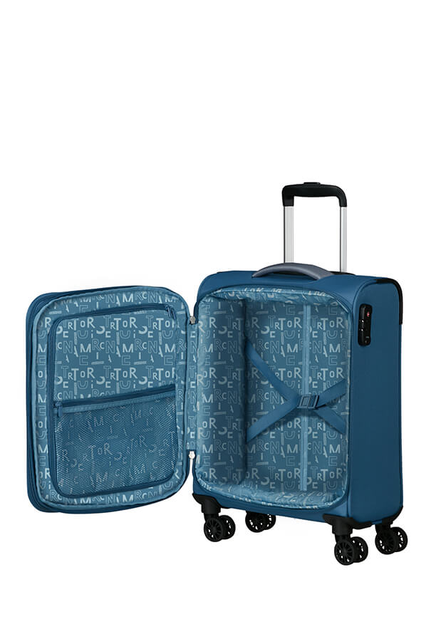 Mala de Cabine 55cm Expansível 4 Rodas Azul Coroa - Pulsonic | American Tourister