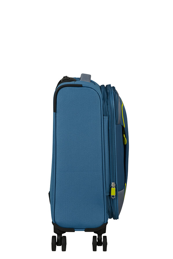 Mala de Cabine 55cm Expansível 4 Rodas Azul Coroa - Pulsonic | American Tourister®