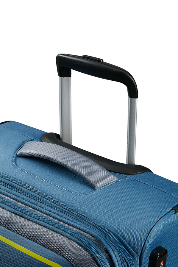 Mala de Cabine 55cm Expansível 4 Rodas Azul Coroa - Pulsonic | American Tourister®