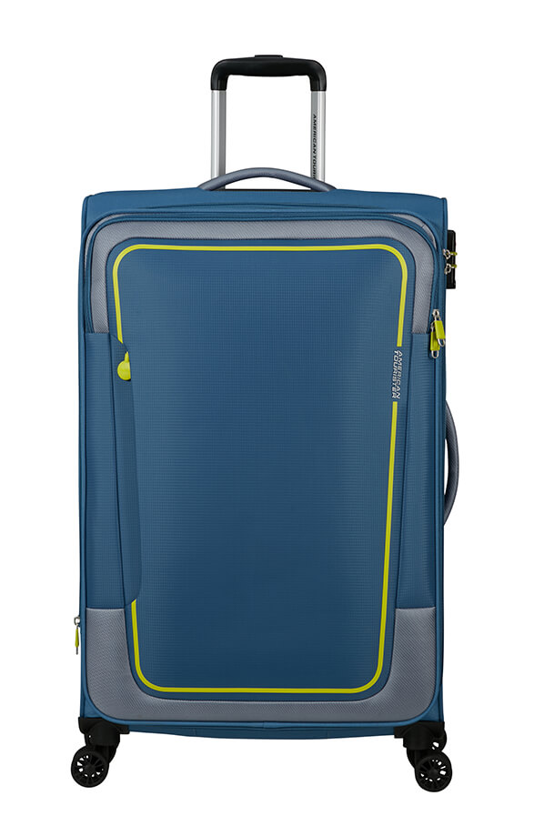 Mala de Viagem Grande 81cm Expansível 4 Rodas Azul Coroa - Pulsonic | American Tourister®