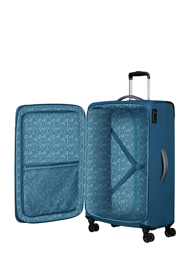 Mala de Viagem Grande 81cm Expansível 4 Rodas Azul Coroa - Pulsonic | American Tourister