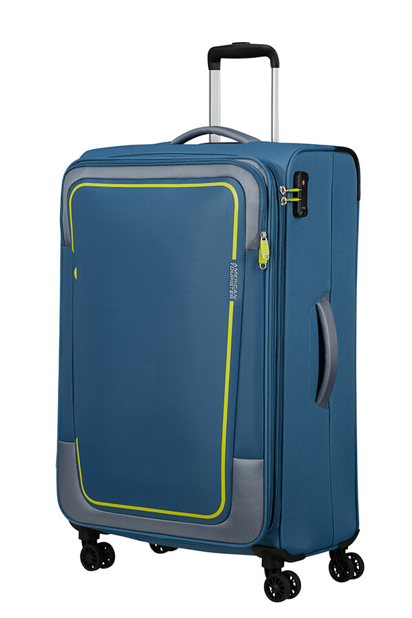 Mala de Viagem Grande 81cm Expansível 4 Rodas Azul Coroa - Pulsonic | American Tourister