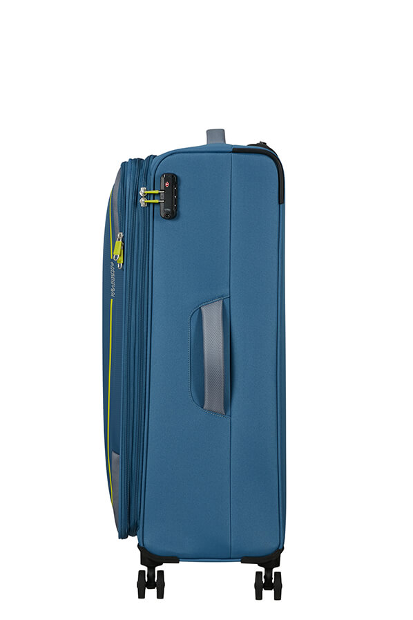 Mala de Viagem Grande 81cm Expansível 4 Rodas Azul Coroa - Pulsonic | American Tourister®