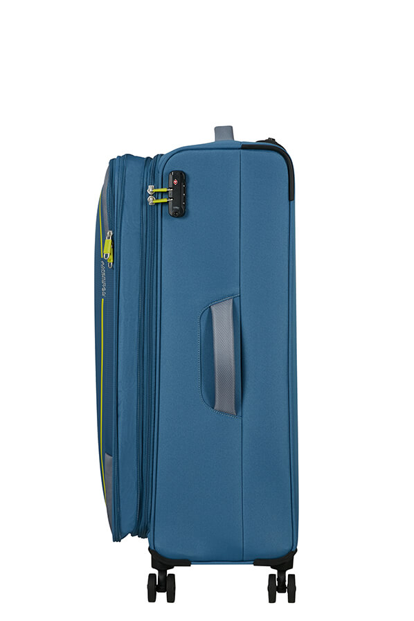 Mala de Viagem Grande 81cm Expansível 4 Rodas Azul Coroa - Pulsonic | American Tourister®